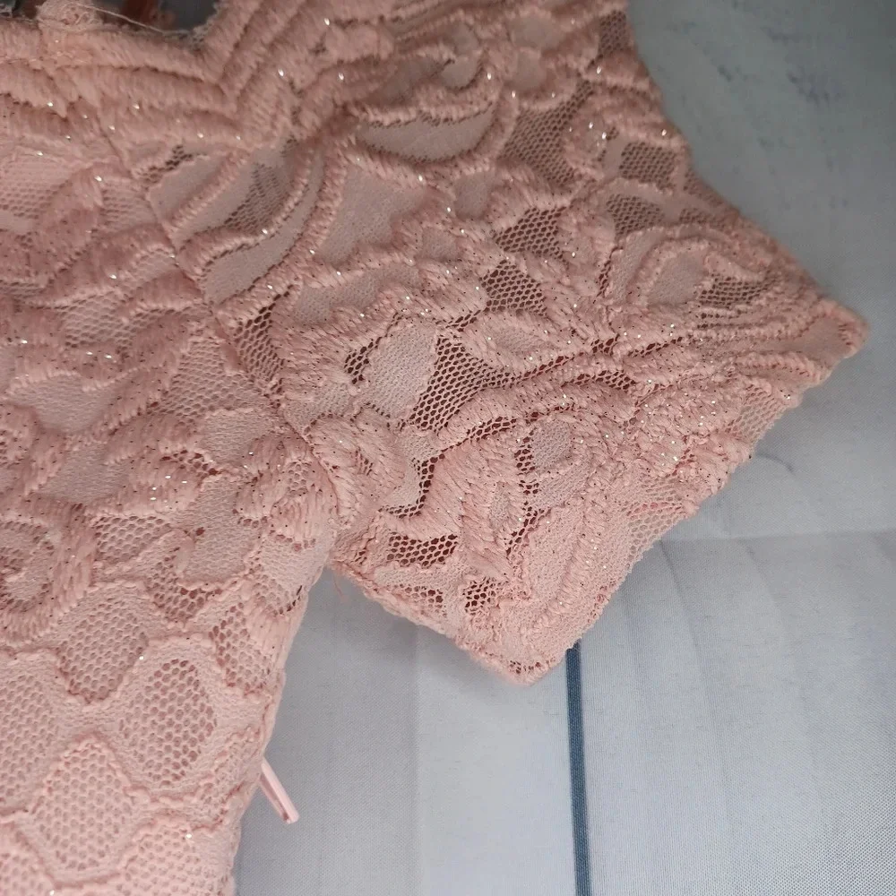 City Studio off the shoulder pink sparkle dress. - Picture 6 of 13